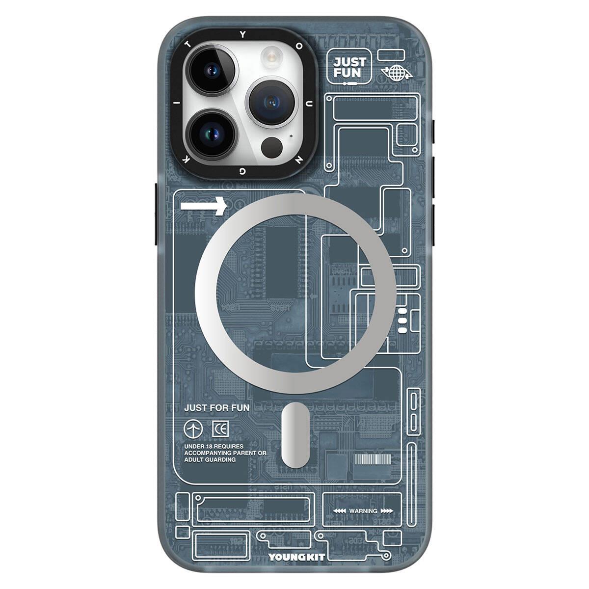 Apple iPhone 15 Pro Max Kılıf M-safe Şarj Özellikli YoungKit Technology Serisi Kapak