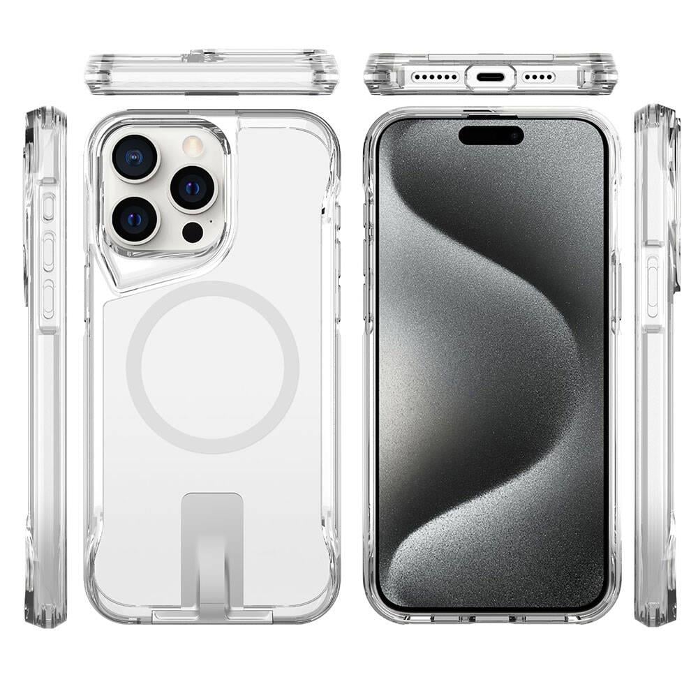 Apple iPhone 15 Pro Max Kılıf M-safe Şarj Özellikli Zore T-Max Standlı Kapak