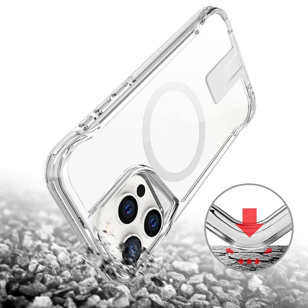 Apple iPhone 15 Pro Max Kılıf M-safe Şarj Özellikli Zore T-Max Standlı Kapak