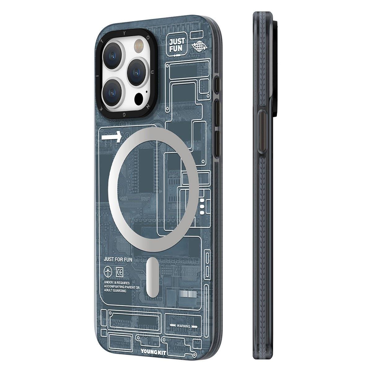 Apple iPhone 15 Pro Max Kılıf M-safe Şarj Özellikli YoungKit Technology Serisi Kapak