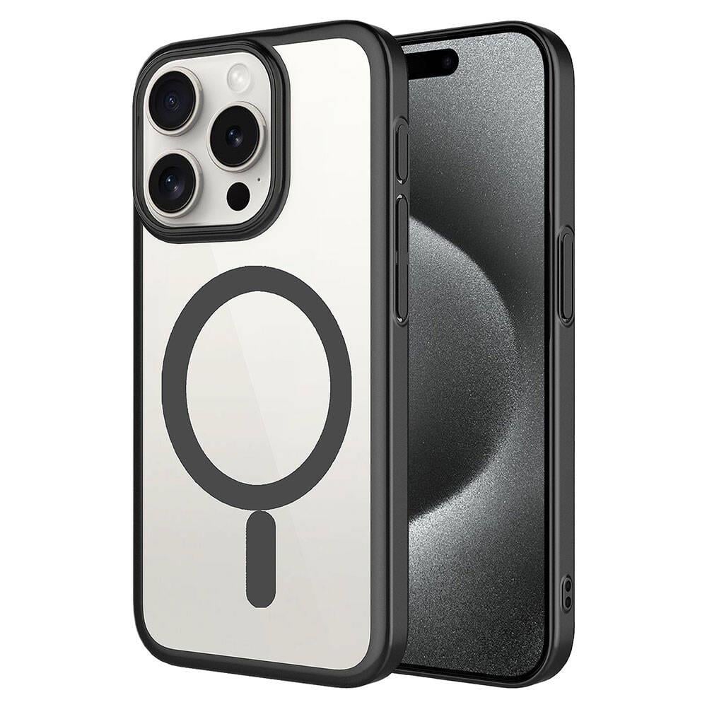 Apple iPhone 15 Pro Max Kılıf Wireless Şarj Özellikli Sert PC Zore Mat Riksos M-safe Kapak