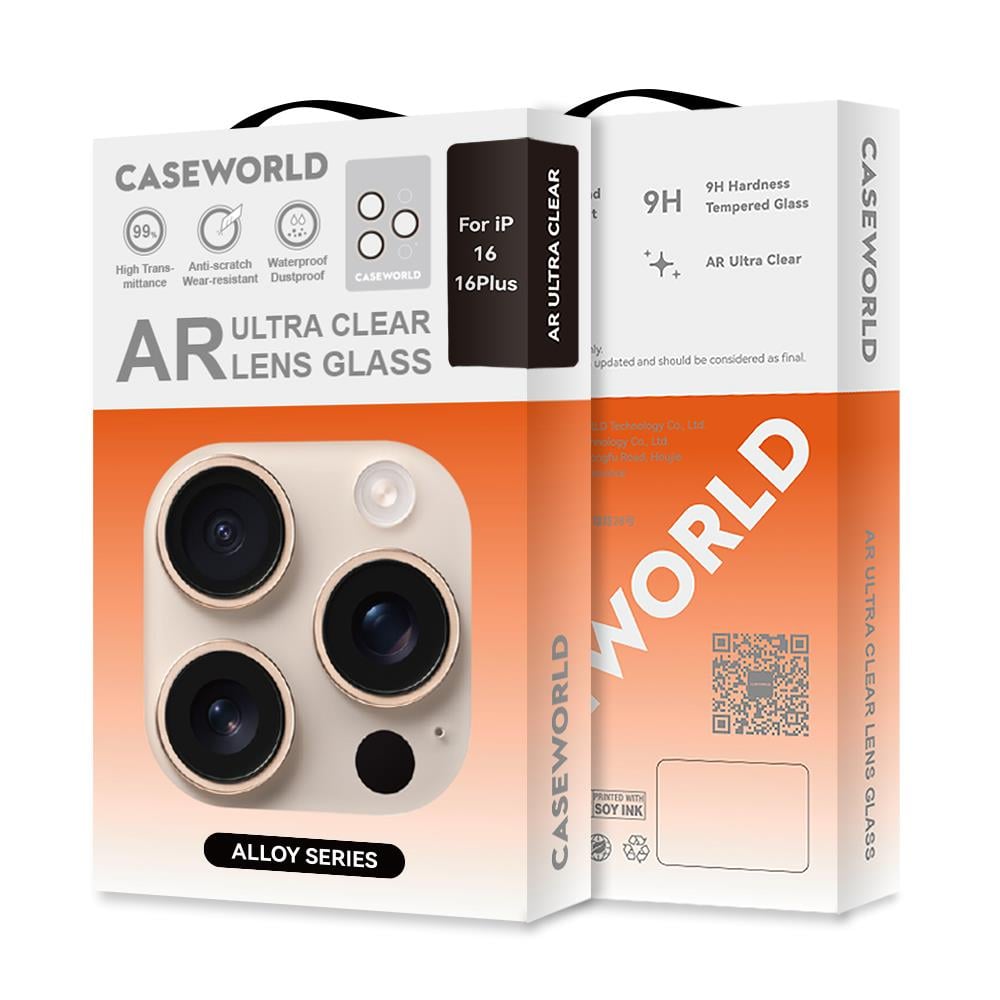 Apple iPhone 16 CaseWorld Alloy Two-Color Serisi Lens Koruyucu