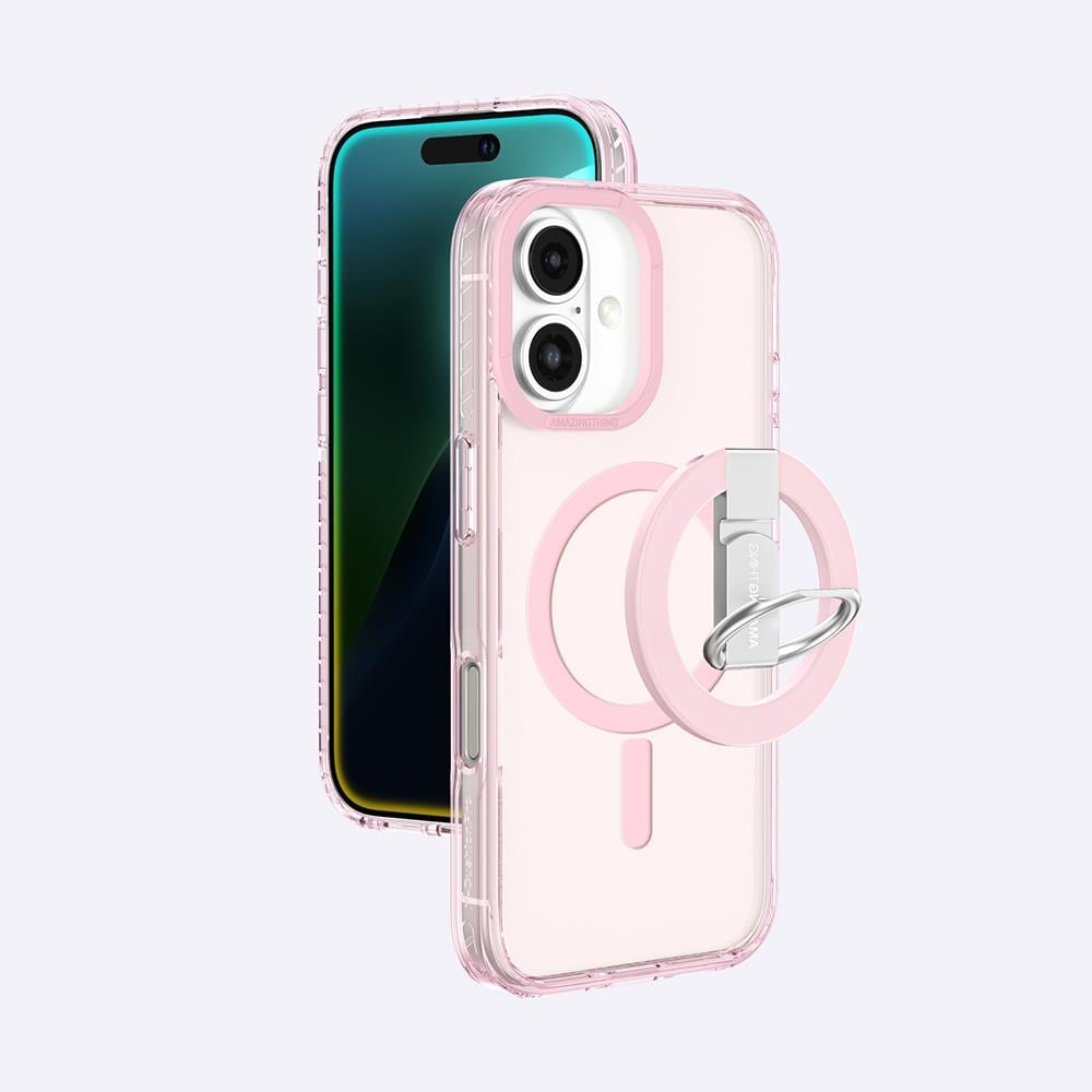 Apple iPhone 16 Kılıf M-safe Şarj Özellikli Yüzük Standlı Amazingthing Titan Pro Serisi Kapak