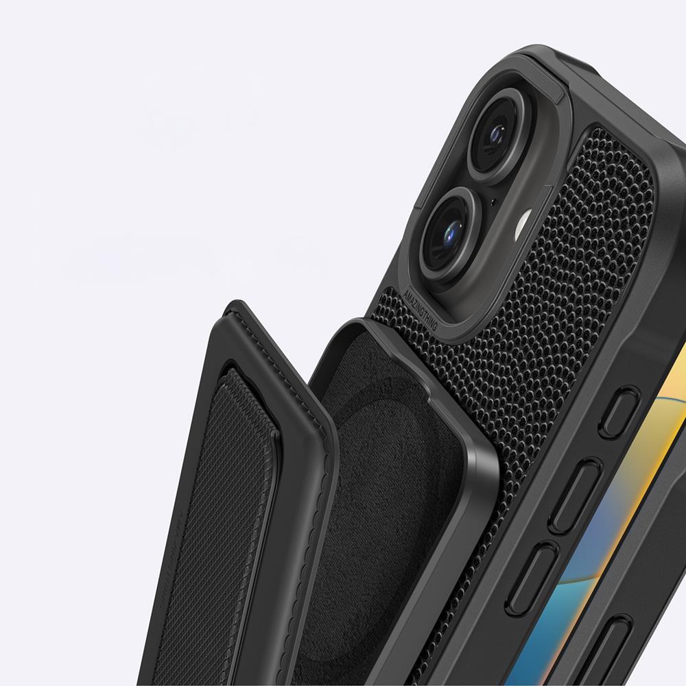 Apple iPhone 16 Kılıf M-safe Şarj Özellikli Standlı Kartlıklı Set Amazingthing Glamour Luxe Serisi Kapak