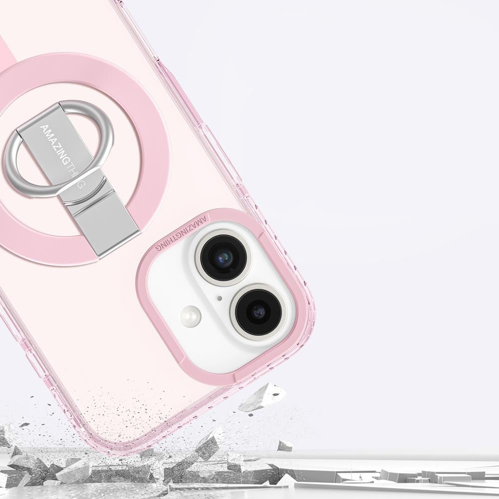 Apple iPhone 16 Kılıf M-safe Şarj Özellikli Yüzük Standlı Amazingthing Titan Pro Serisi Kapak