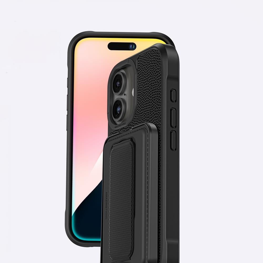 Apple iPhone 16 Kılıf M-safe Şarj Özellikli Standlı Kartlıklı Set Amazingthing Glamour Luxe Serisi Kapak