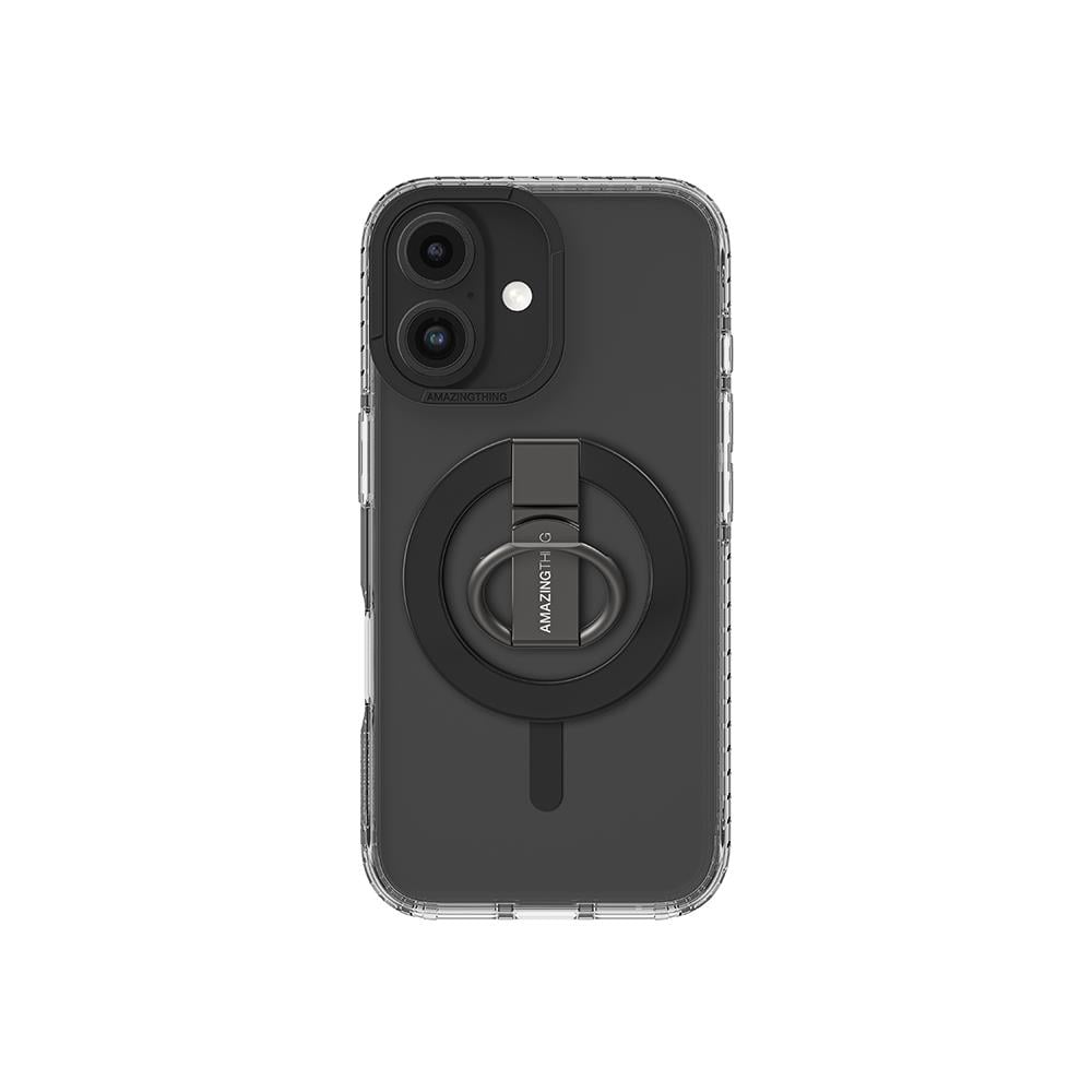 Apple iPhone 16 Kılıf M-safe Şarj Özellikli Yüzük Standlı Amazingthing Titan Pro Serisi Kapak