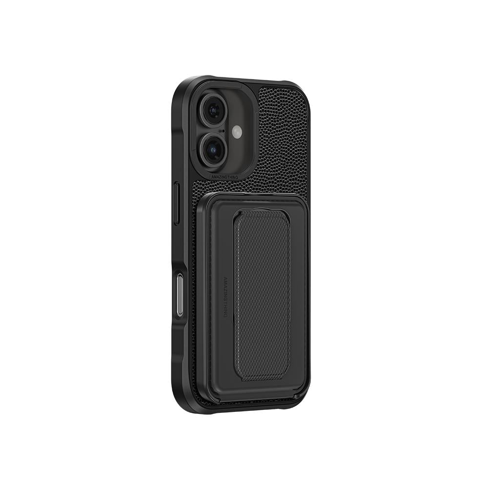 Apple iPhone 16 Kılıf M-safe Şarj Özellikli Standlı Kartlıklı Set Amazingthing Glamour Luxe Serisi Kapak