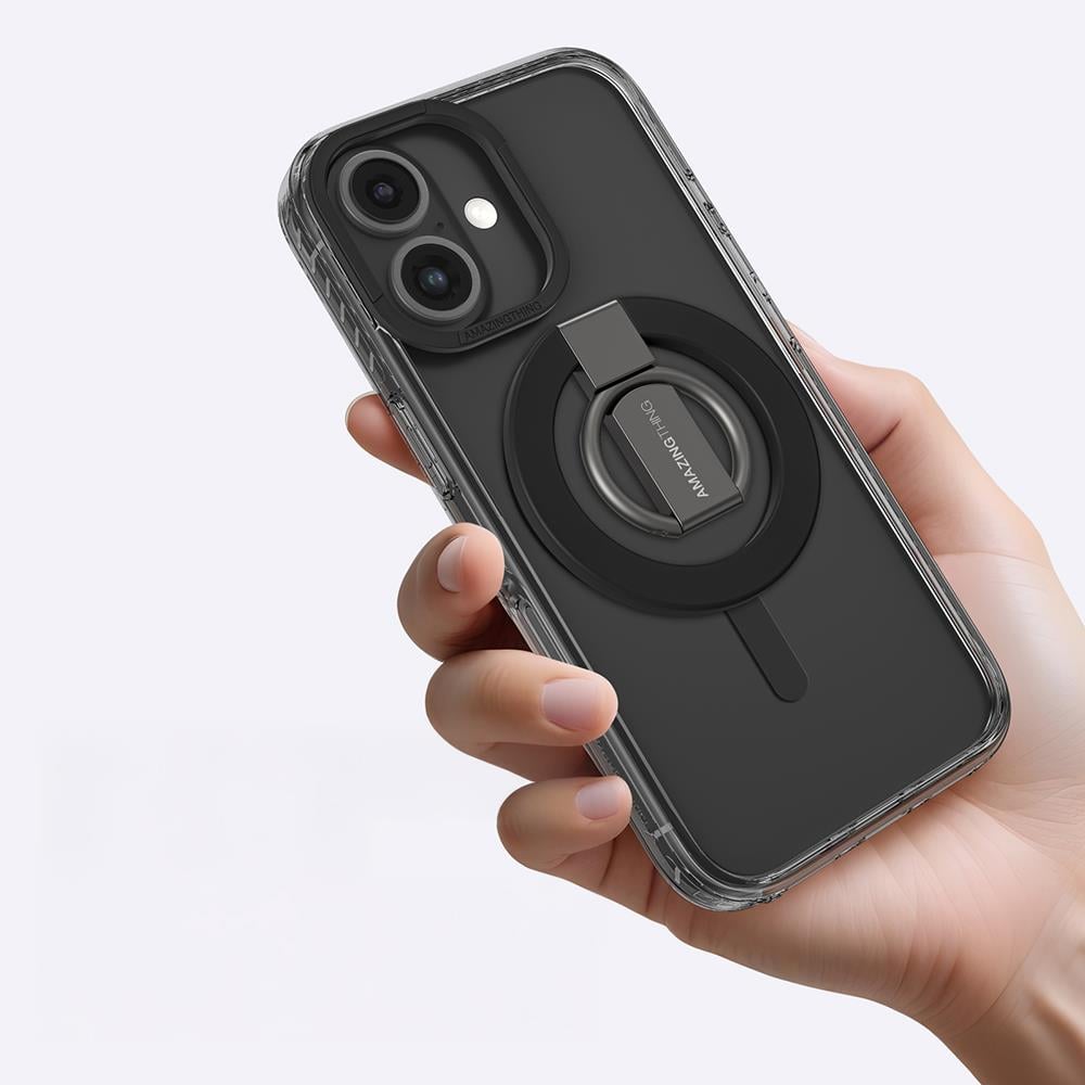 Apple iPhone 16 Kılıf M-safe Şarj Özellikli Yüzük Standlı Amazingthing Titan Pro Serisi Kapak