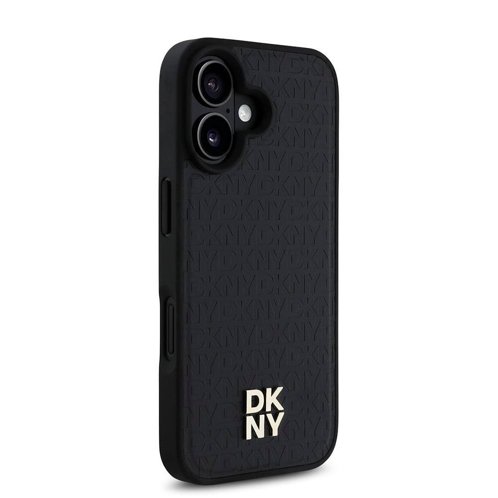 Apple iPhone 16 Plus Kılıf DKNY Orjinal Lisanslı M-safe Şarj Özellikli 3D Yazılı Repeat Pattern Kapak