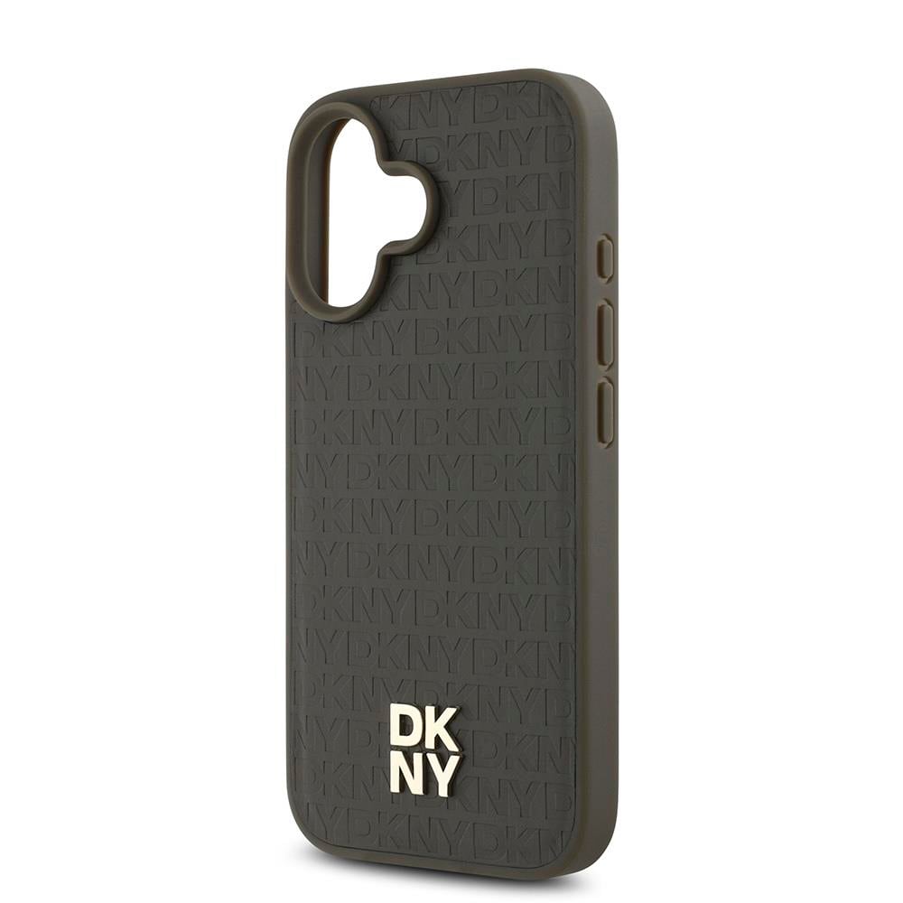 Apple iPhone 16 Plus Kılıf DKNY Orjinal Lisanslı M-safe Şarj Özellikli 3D Yazılı Repeat Pattern Kapak