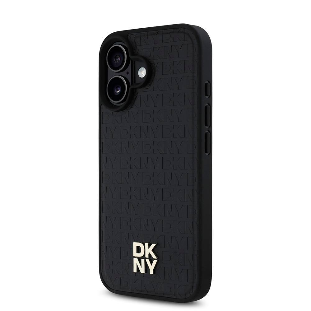 Apple iPhone 16 Plus Kılıf DKNY Orjinal Lisanslı M-safe Şarj Özellikli 3D Yazılı Repeat Pattern Kapak