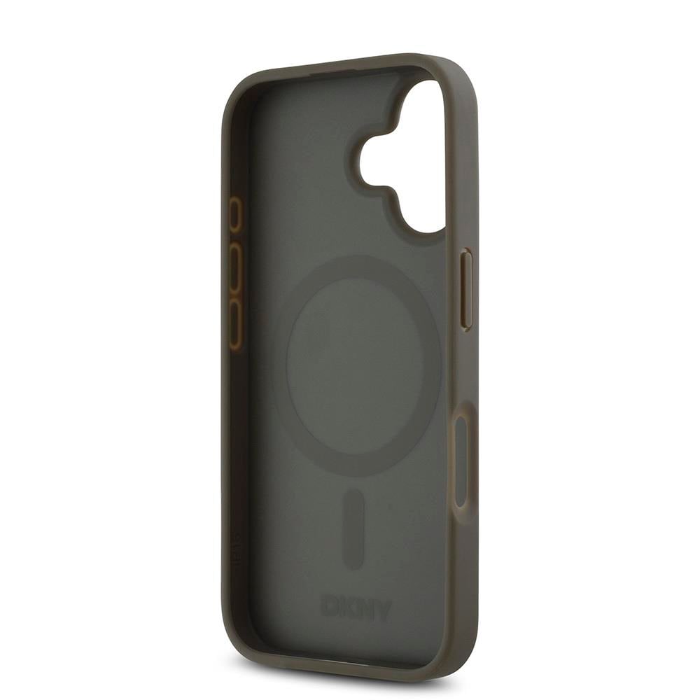 Apple iPhone 16 Plus Kılıf DKNY Orjinal Lisanslı M-safe Şarj Özellikli 3D Yazılı Repeat Pattern Kapak
