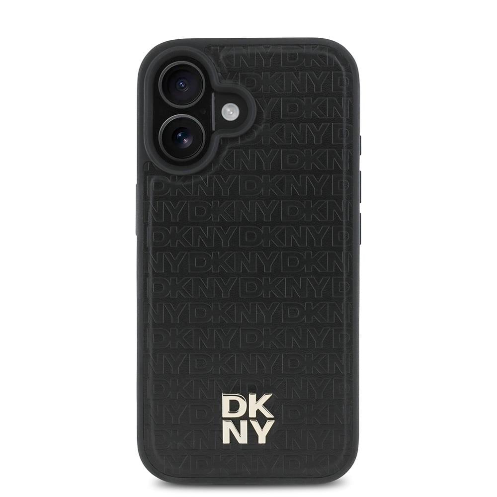 Apple iPhone 16 Plus Kılıf DKNY Orjinal Lisanslı M-safe Şarj Özellikli 3D Yazılı Repeat Pattern Kapak