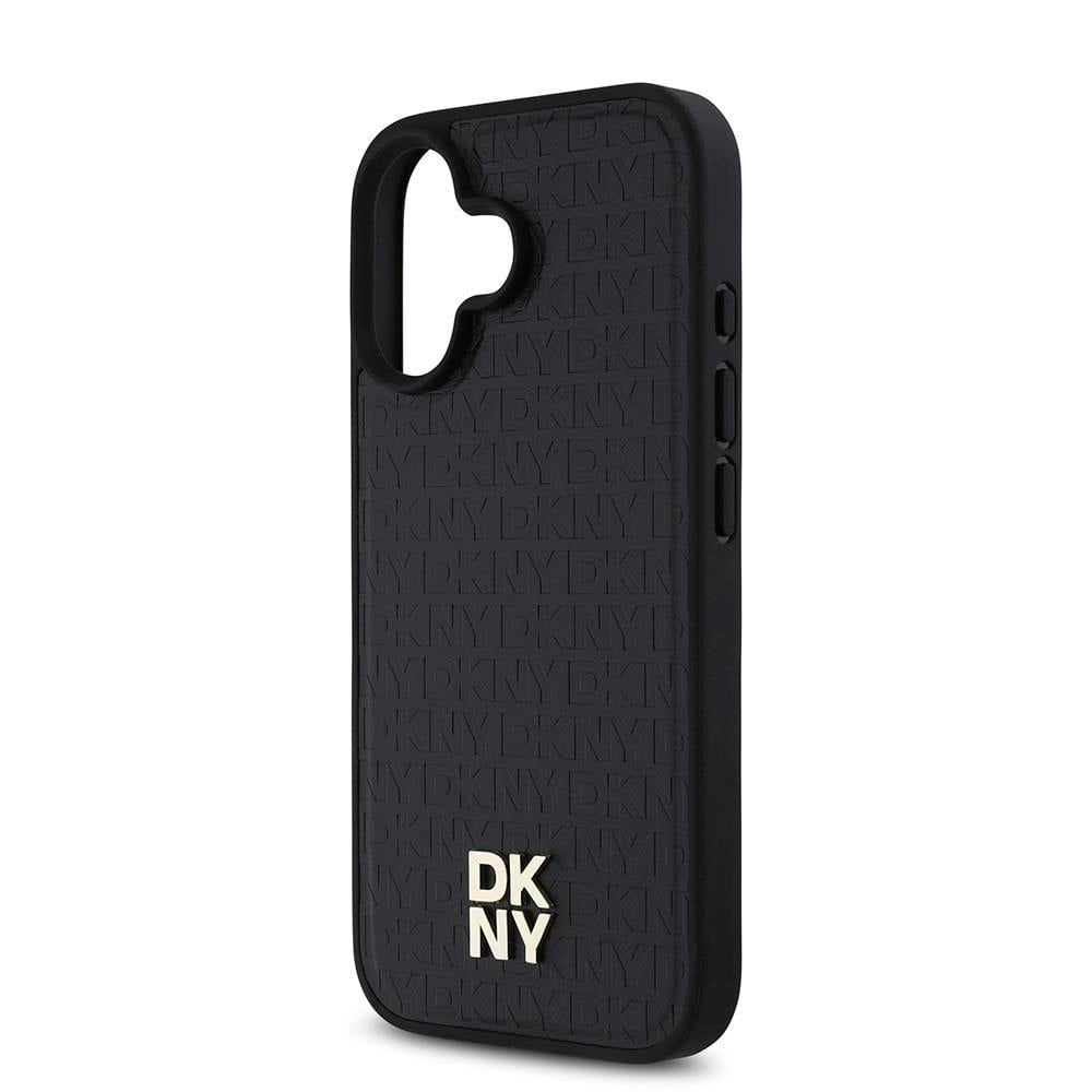 Apple iPhone 16 Plus Kılıf DKNY Orjinal Lisanslı M-safe Şarj Özellikli 3D Yazılı Repeat Pattern Kapak