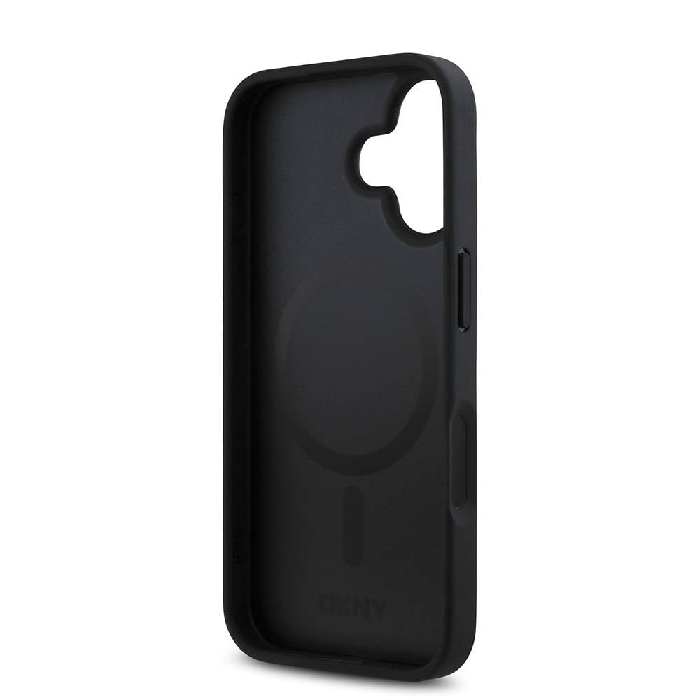 Apple iPhone 16 Plus Kılıf DKNY Orjinal Lisanslı M-safe Şarj Özellikli 3D Yazılı Repeat Pattern Kapak
