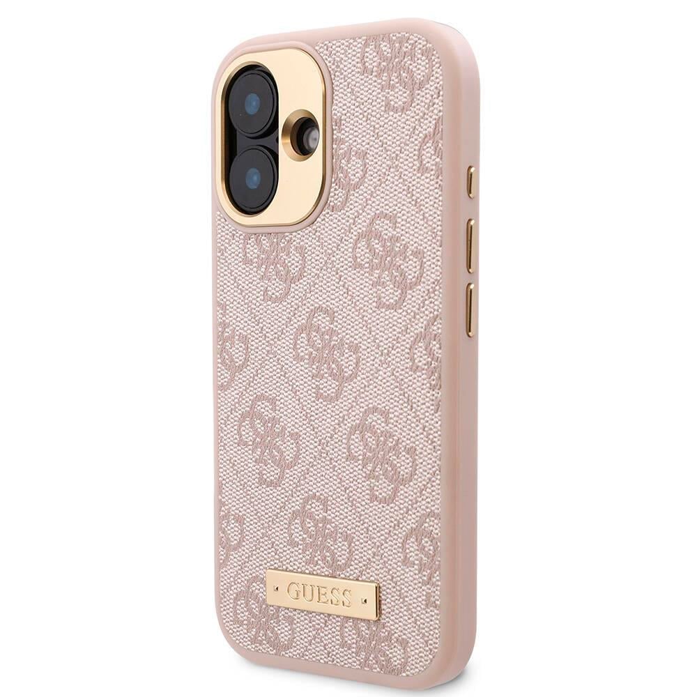 Apple iPhone 16 Plus Kılıf Guess Orjinal Lisanslı M-safe Şarj Özellikli Yazı Logolu Grained Kapak
