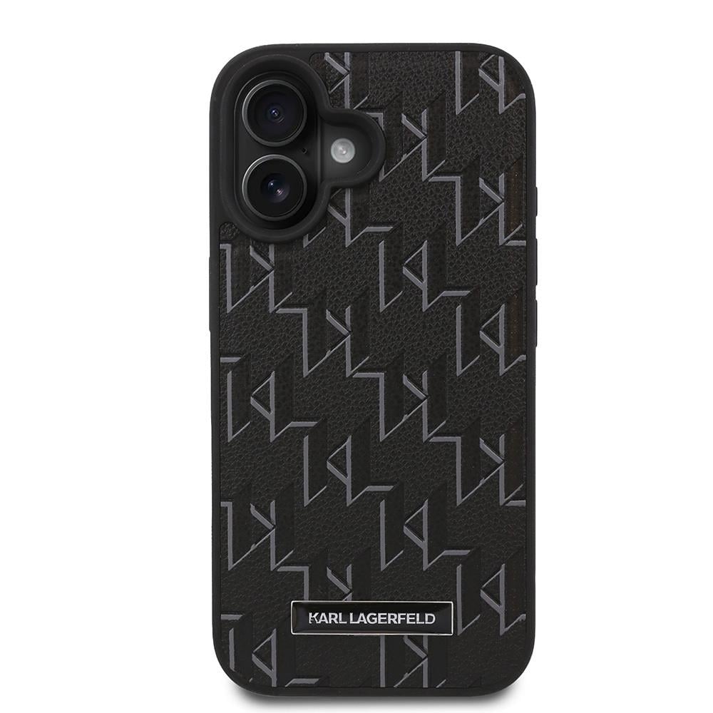 Apple iPhone 16 Plus Kılıf Karl Lagerfeld Orjinal Lisanslı M-safe Şarj Özellikli KL Yazılı Hot Stamp Kapak