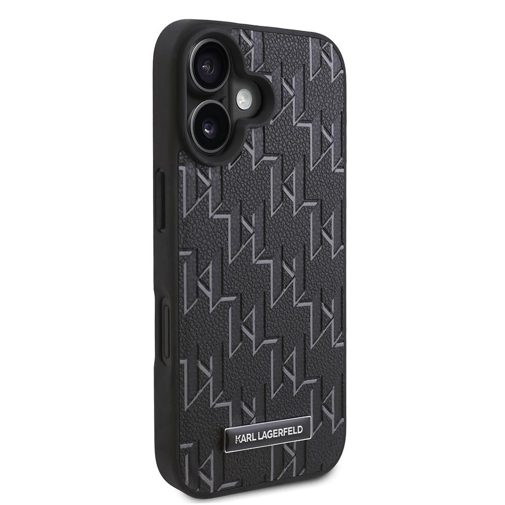 Apple iPhone 16 Plus Kılıf Karl Lagerfeld Orjinal Lisanslı M-safe Şarj Özellikli KL Yazılı Hot Stamp Kapak