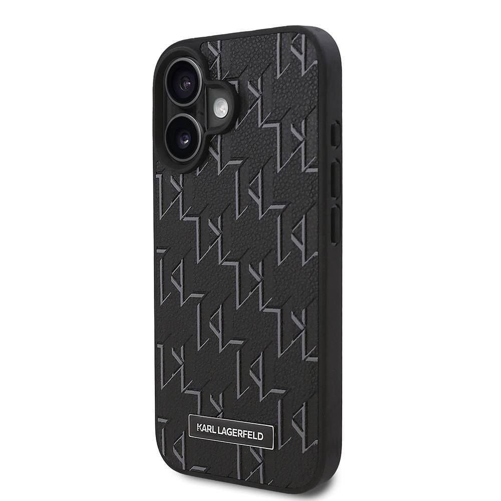 Apple iPhone 16 Plus Kılıf Karl Lagerfeld Orjinal Lisanslı M-safe Şarj Özellikli KL Yazılı Hot Stamp Kapak
