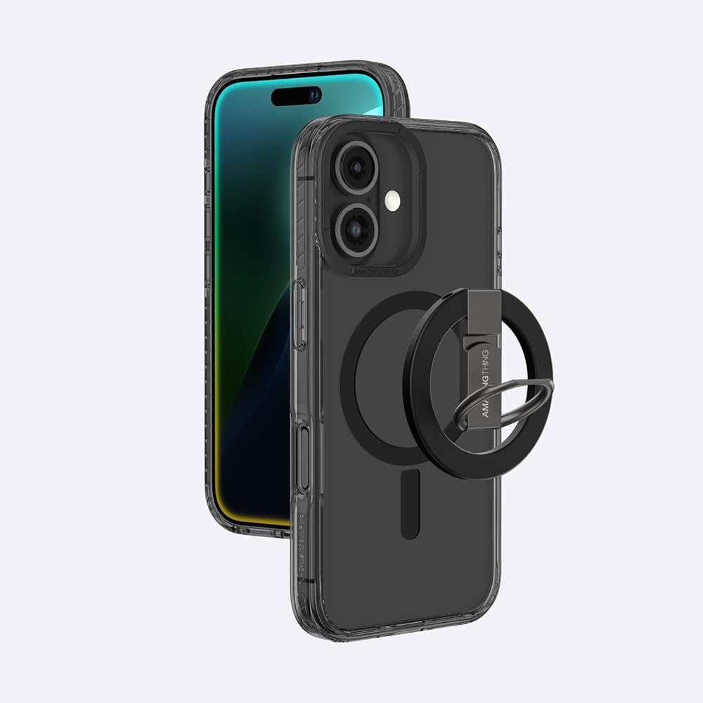 Apple iPhone 16 Plus Kılıf M-safe Şarj Özellikli Yüzük Standlı Amazingthing Titan Pro Serisi Kapak