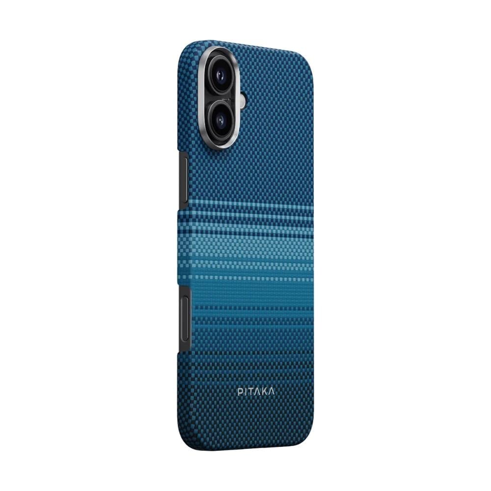 Apple iPhone 16 Plus Kılıf M-safe Şarj Özellikli Aramid Fiber Pitaka Tactile Woven Sunset-Moonrise Serisi Moonrise Kapak