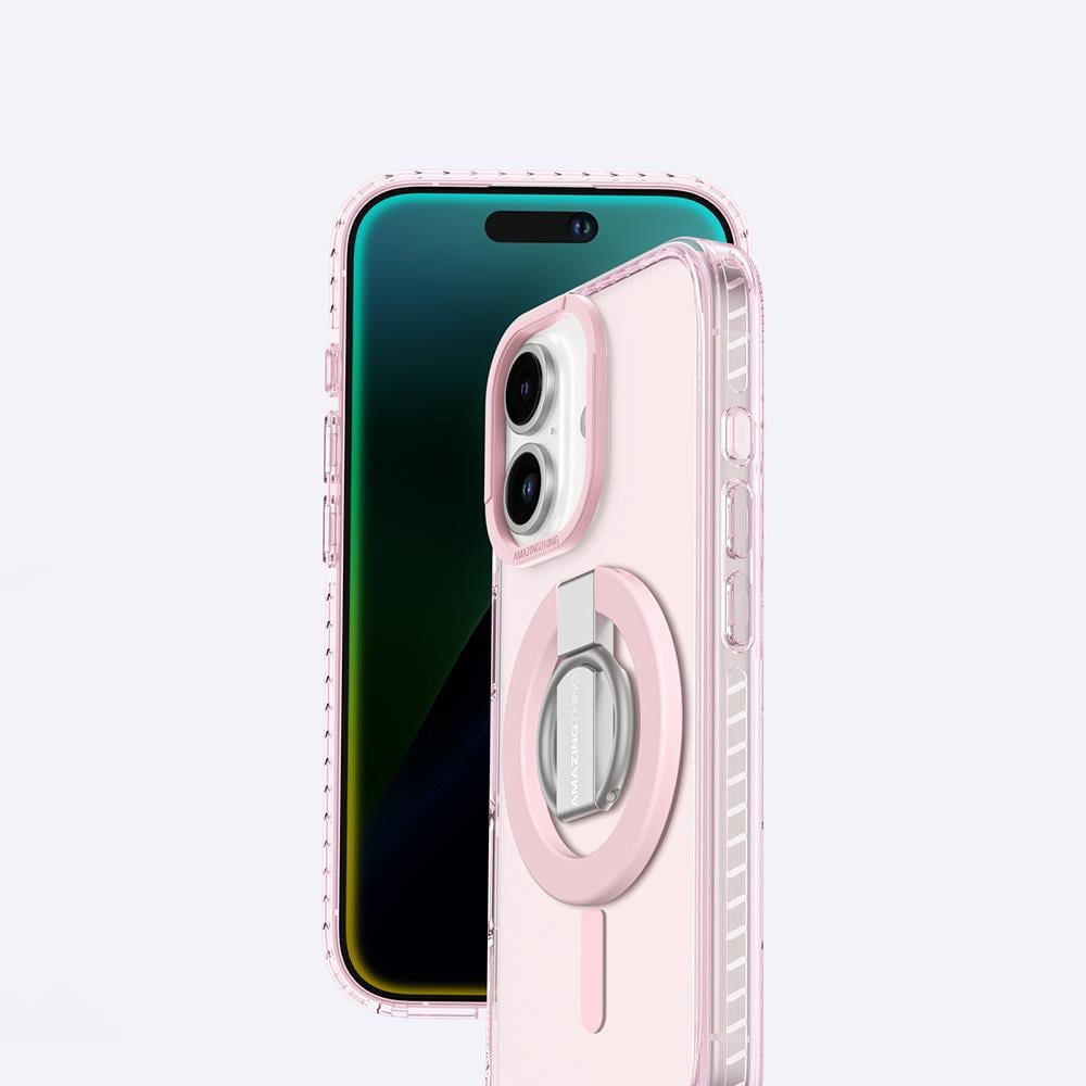 Apple iPhone 16 Plus Kılıf M-safe Şarj Özellikli Yüzük Standlı Amazingthing Titan Pro Serisi Kapak