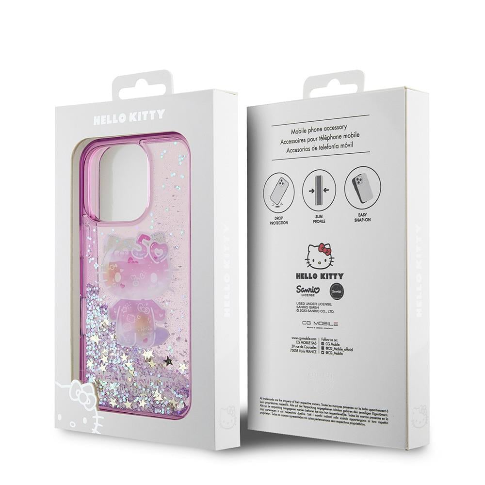 Apple iPhone 16 Pro Case Hello Kitty Original Licensed Liquid Silvery 50th Anniversary Party Cover