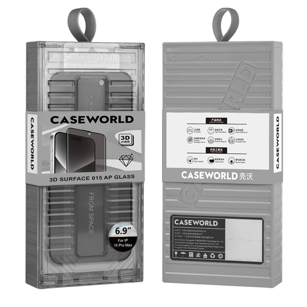 Apple iPhone 16 Pro CaseWorld Ultra-Thin Serisi TMQ Privacy 0.15mm 3D Cam Ekran Koruyucu + Uygulama Aparatlı