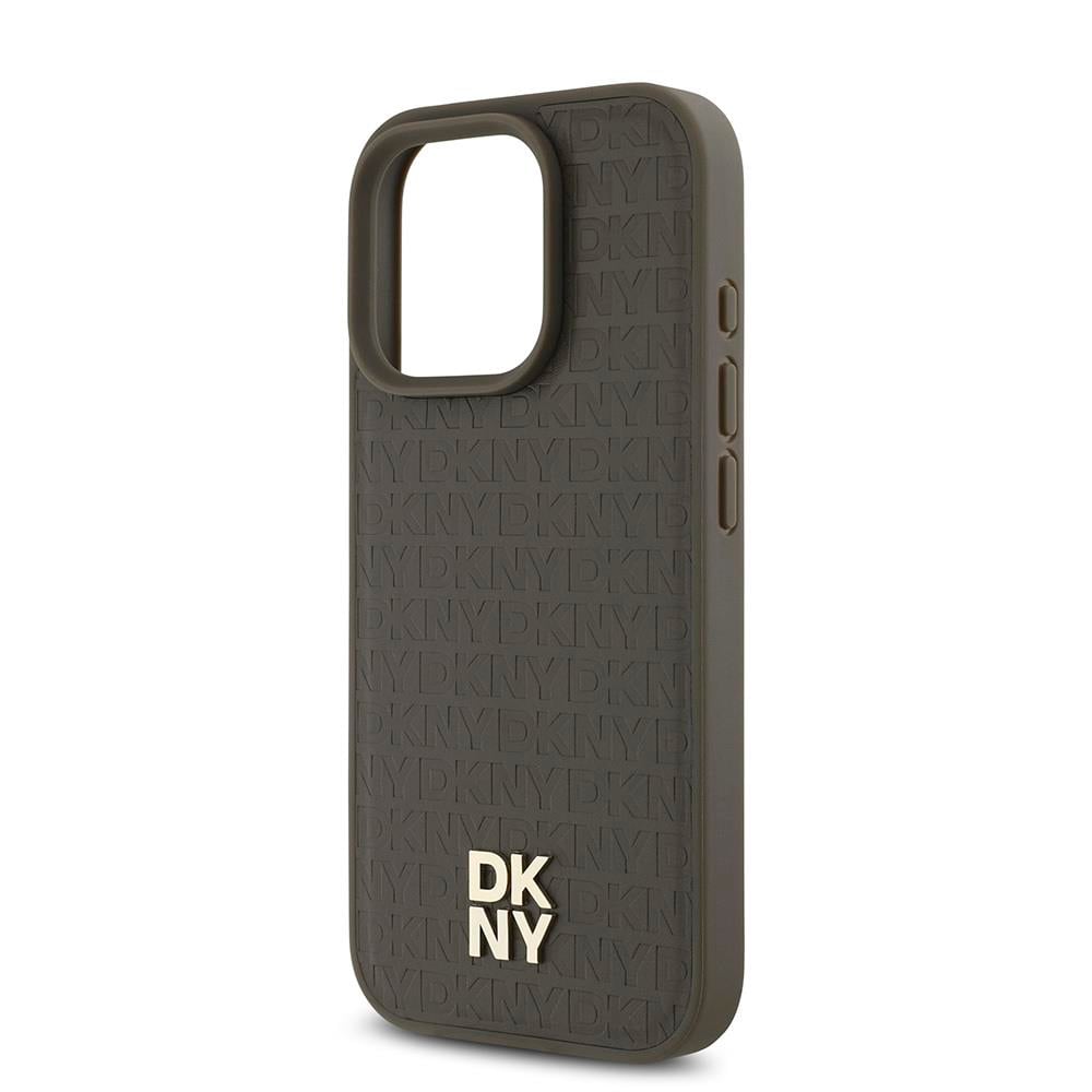 Apple iPhone 16 Pro Kılıf DKNY Orjinal Lisanslı M-safe Şarj Özellikli 3D Yazılı Repeat Pattern Kapak