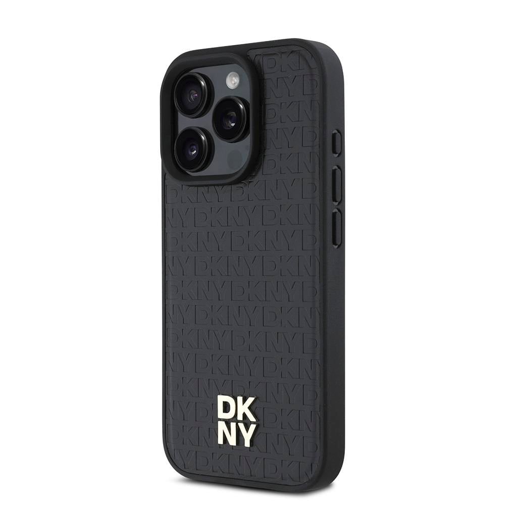 Apple iPhone 16 Pro Kılıf DKNY Orjinal Lisanslı M-safe Şarj Özellikli 3D Yazılı Repeat Pattern Kapak