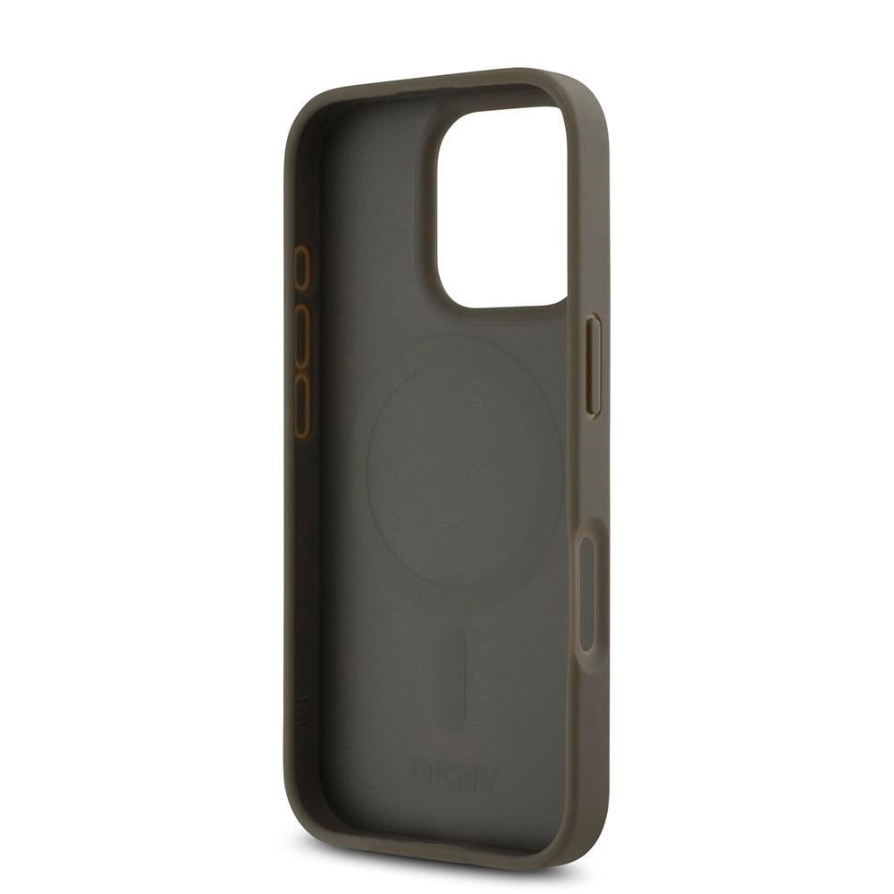 Apple iPhone 16 Pro Kılıf DKNY Orjinal Lisanslı M-safe Şarj Özellikli 3D Yazılı Repeat Pattern Kapak