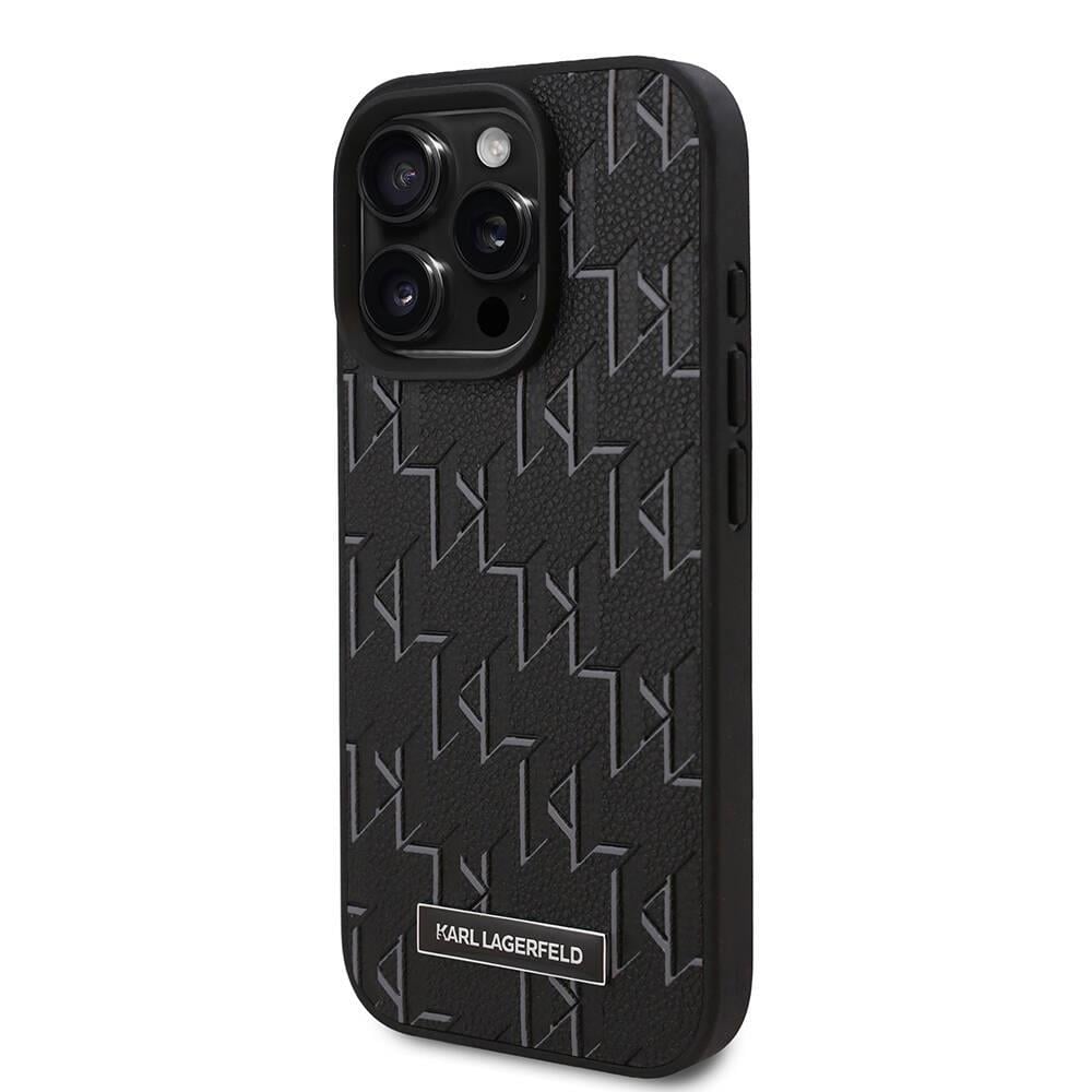 Apple iPhone 16 Pro Kılıf Karl Lagerfeld Orjinal Lisanslı M-safe Şarj Özellikli KL Yazılı Hot Stamp Kapak