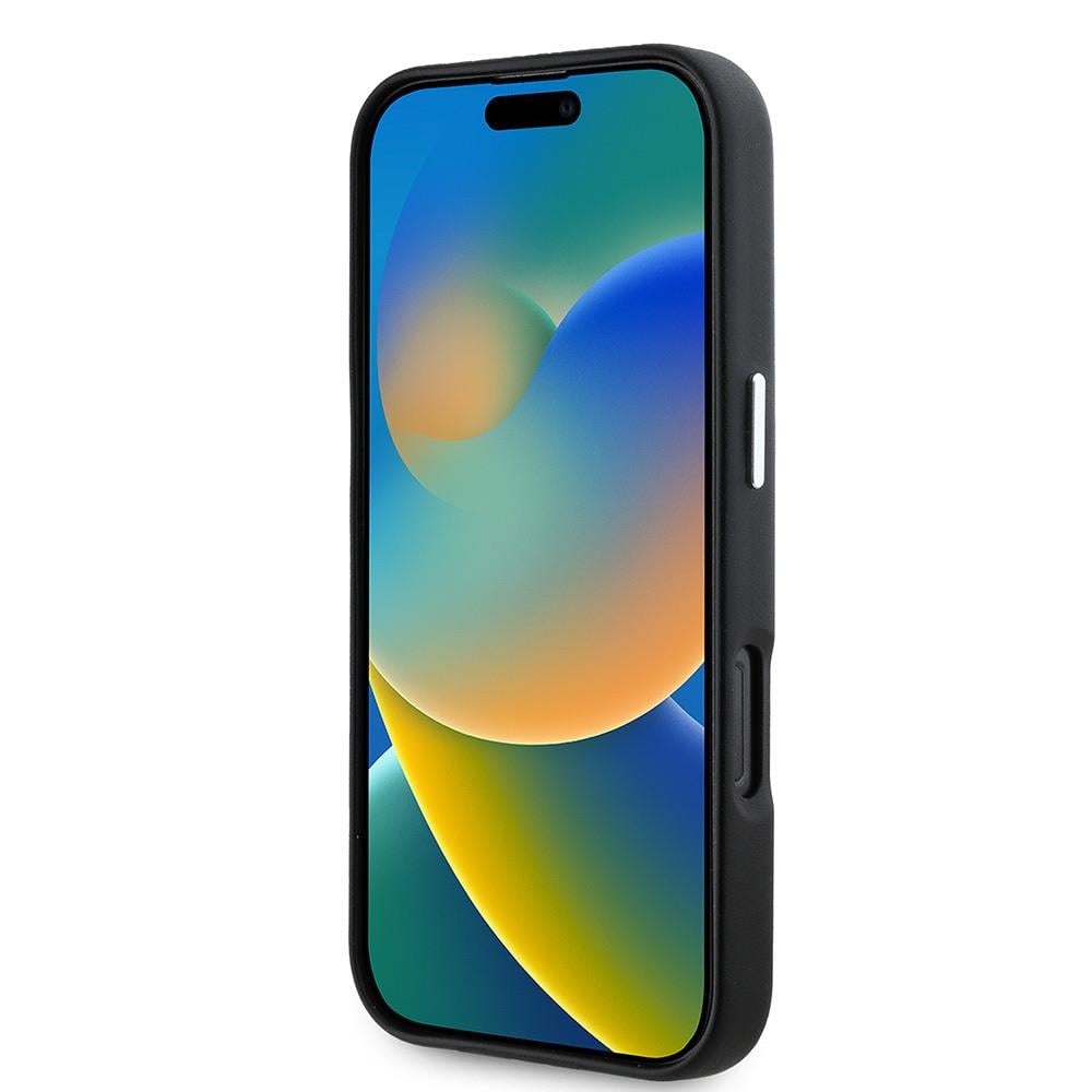 Apple iPhone 16 Pro Kılıf Karl Lagerfeld Orjinal Lisanslı M-safe Şarj Özellikli Metal Kamera ve Buton Tasarımlı Plaka Logolu PU Deri Kapak