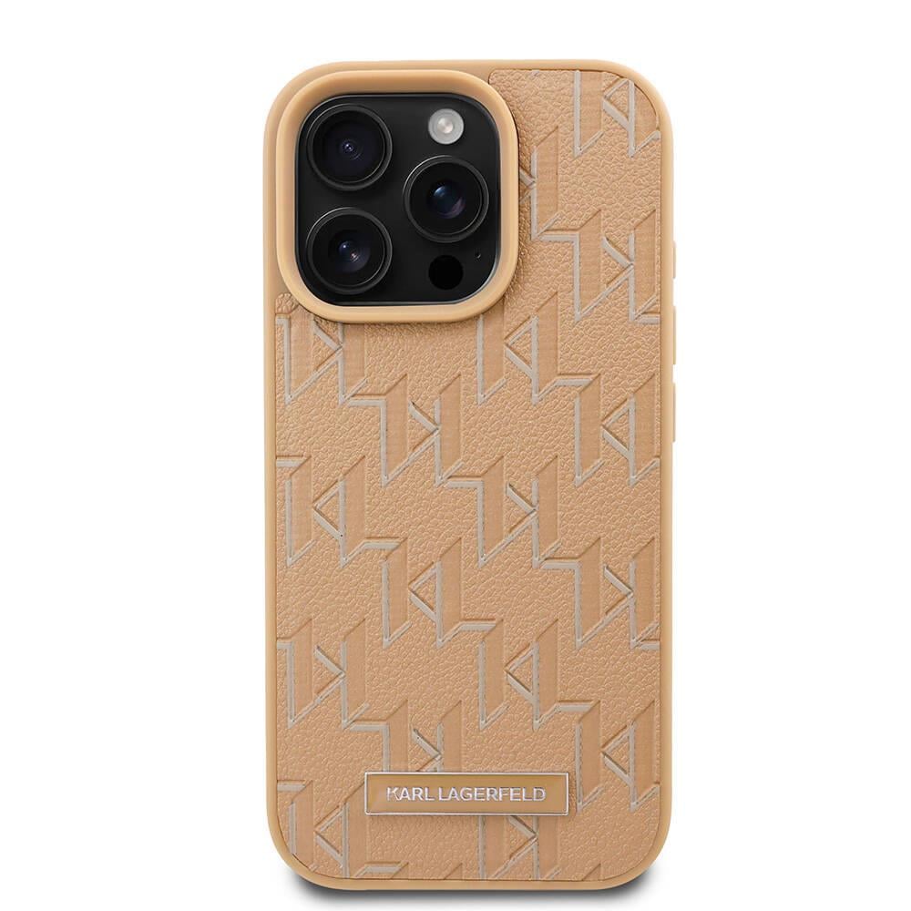 Apple iPhone 16 Pro Kılıf Karl Lagerfeld Orjinal Lisanslı M-safe Şarj Özellikli KL Yazılı Hot Stamp Kapak