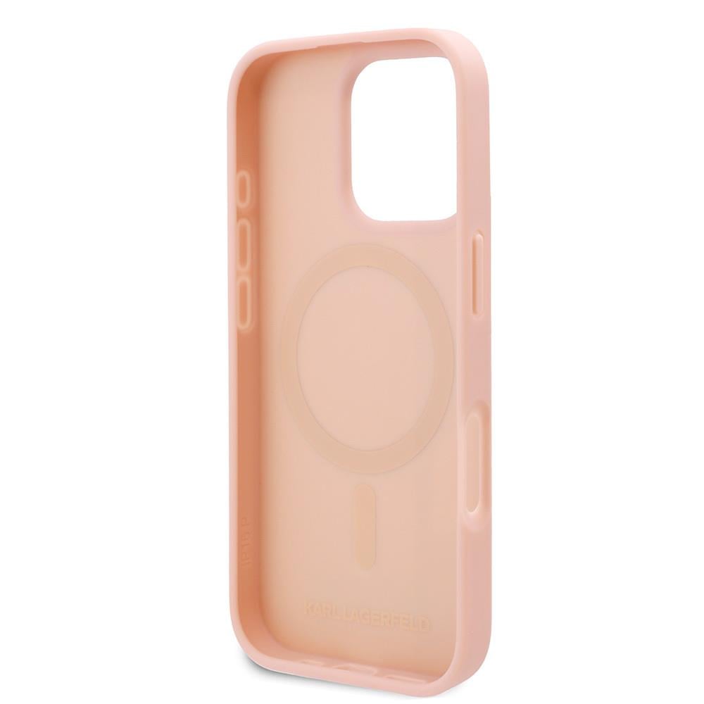 Apple iPhone 16 Pro Kılıf Karl Lagerfeld Orjinal Lisanslı M-safe Şarj Özellikli KL Yazılı Hot Stamp Kapak