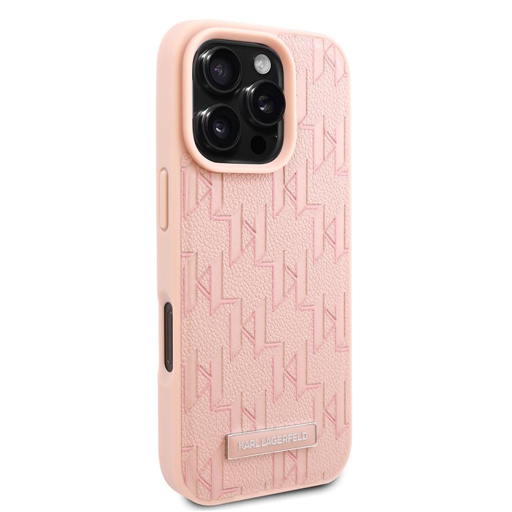 Apple iPhone 16 Pro Kılıf Karl Lagerfeld Orjinal Lisanslı M-safe Şarj Özellikli KL Yazılı Hot Stamp Kapak