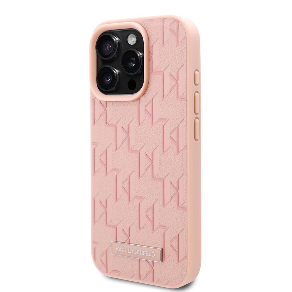 Apple iPhone 16 Pro Kılıf Karl Lagerfeld Orjinal Lisanslı M-safe Şarj Özellikli KL Yazılı Hot Stamp Kapak