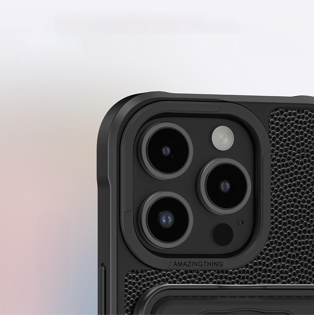 Apple iPhone 16 Pro Kılıf M-safe Şarj Özellikli Standlı Kartlıklı Set Amazingthing Glamour Luxe Serisi Kapak