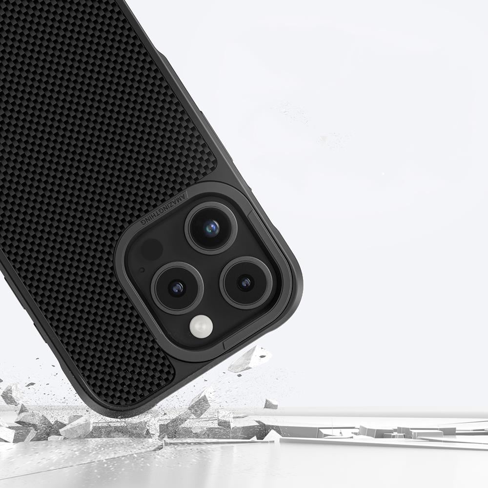 Apple iPhone 16 Pro Kılıf M-safe Şarj Özellikli 600D Aramid Fiber Amazingthing Titan Max Serisi Kapak