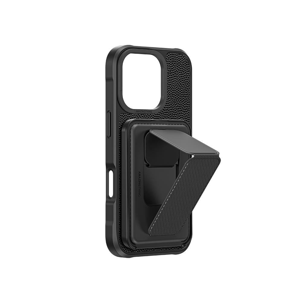 Apple iPhone 16 Pro Kılıf M-safe Şarj Özellikli Standlı Kartlıklı Set Amazingthing Glamour Luxe Serisi Kapak