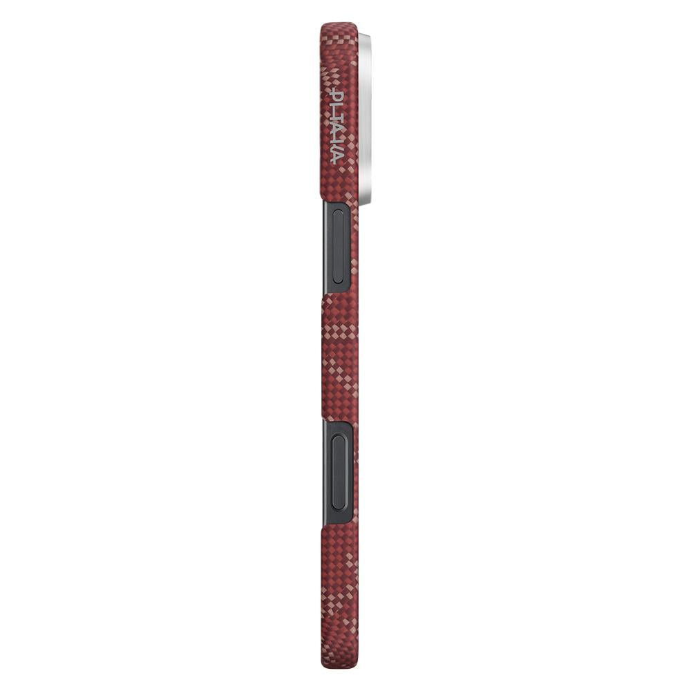 Apple iPhone 16 Pro Kılıf M-safe Şarj Özellikli Aramid Fiber Pitaka Tactile Woven Monogram Serisi Kapak