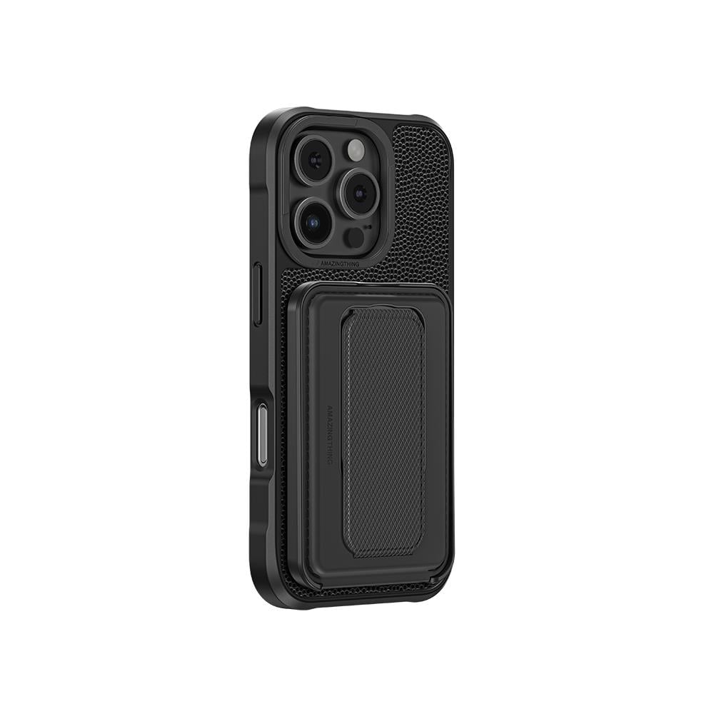 Apple iPhone 16 Pro Kılıf M-safe Şarj Özellikli Standlı Kartlıklı Set Amazingthing Glamour Luxe Serisi Kapak