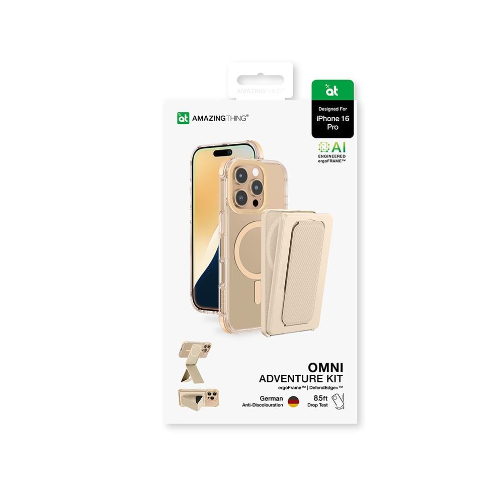 Apple iPhone 16 Pro Kılıf M-safe Şarj Özellikli Standlı Set Amazingthing Omni Adventure Serisi Kapak