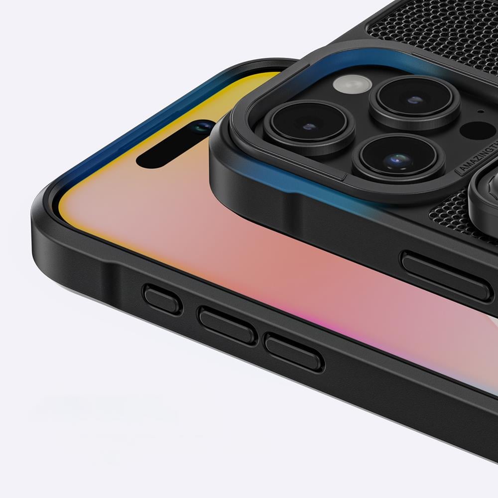 Apple iPhone 16 Pro Kılıf M-safe Şarj Özellikli Standlı Kartlıklı Set Amazingthing Glamour Luxe Serisi Kapak
