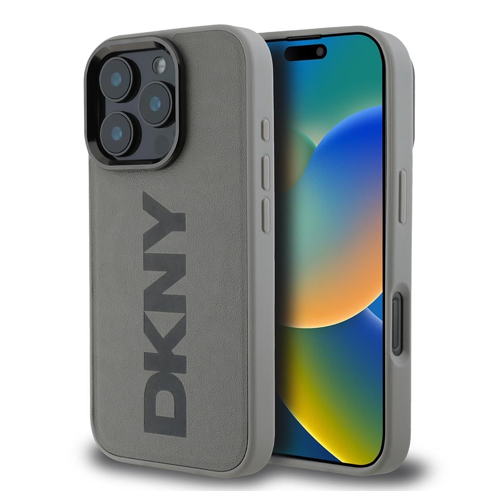 Apple iPhone 16 Pro Max Kılıf DKNY Orjinal Lisanslı M-safe Şarj Özellikli PU Deri Plain Kapak