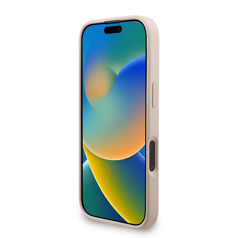 Apple iPhone 16 Pro Max Kılıf Guess Orjinal Lisanslı M-safe Şarj Özellikli PU Deri Bilek Askı İpli Yazı Logolu Kapak