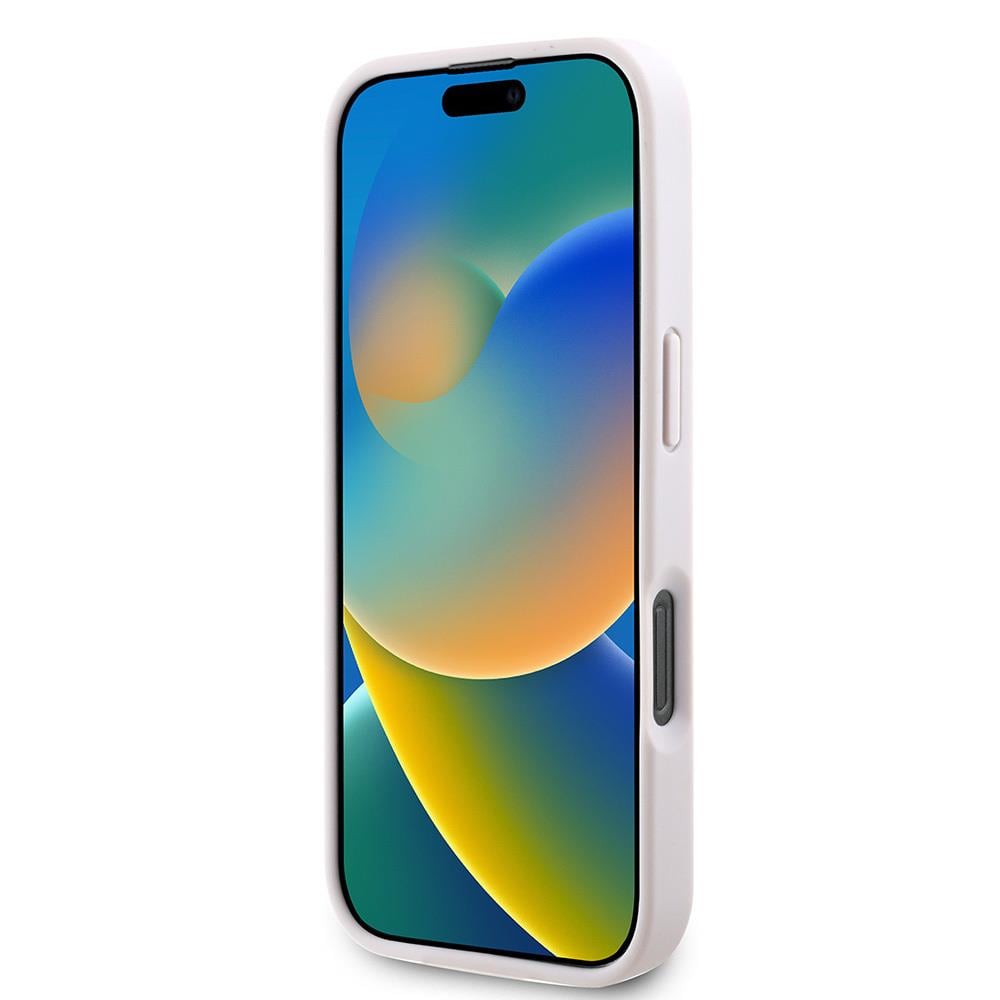 Apple iPhone 16 Pro Max Kılıf Guess Orjinal Lisanslı PU Deri Taşlı Üçgen Logo 4G Desenli Strass Kapak