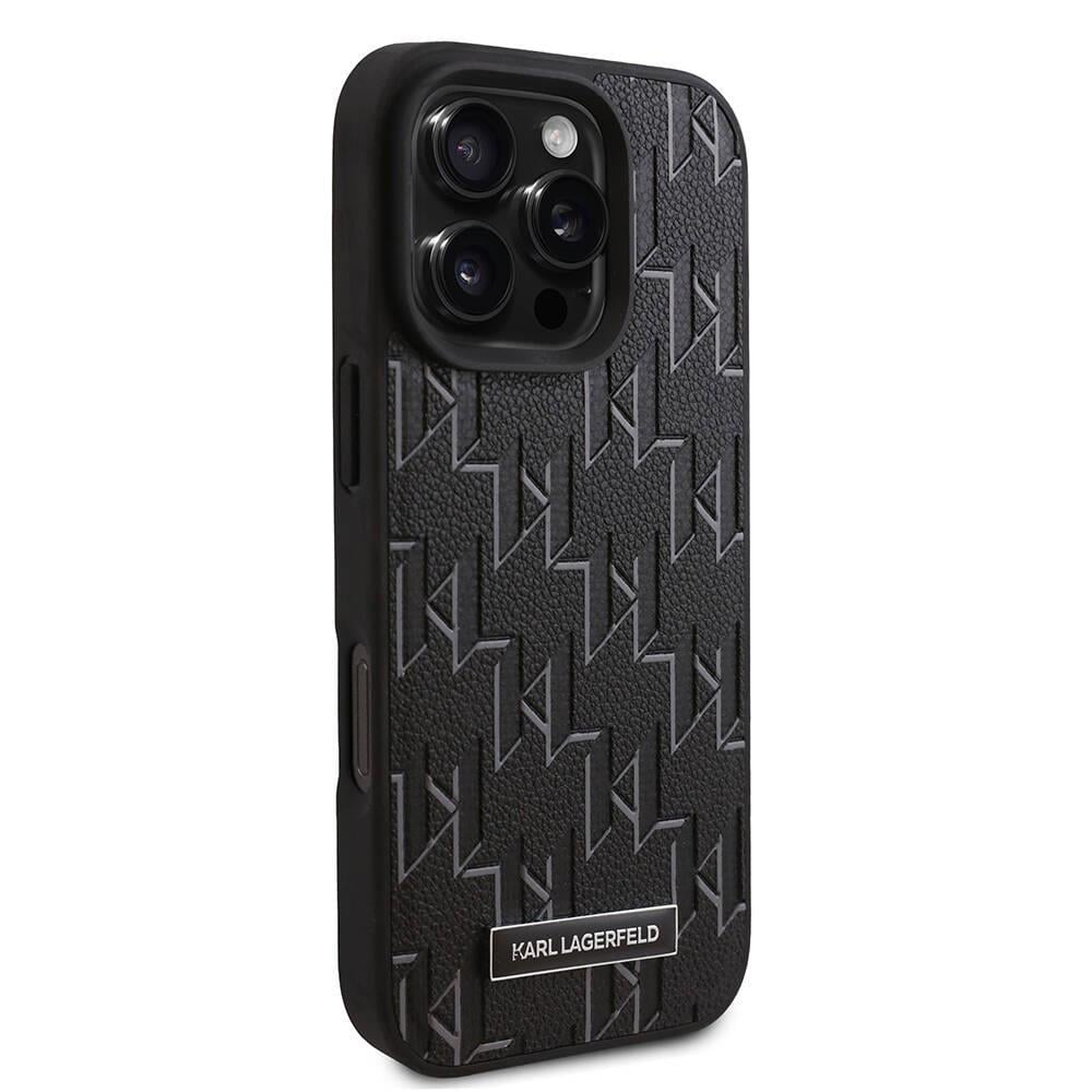 Apple iPhone 16 Pro Max Kılıf Karl Lagerfeld Orjinal Lisanslı M-safe Şarj Özellikli KL Yazılı Hot Stamp Kapak