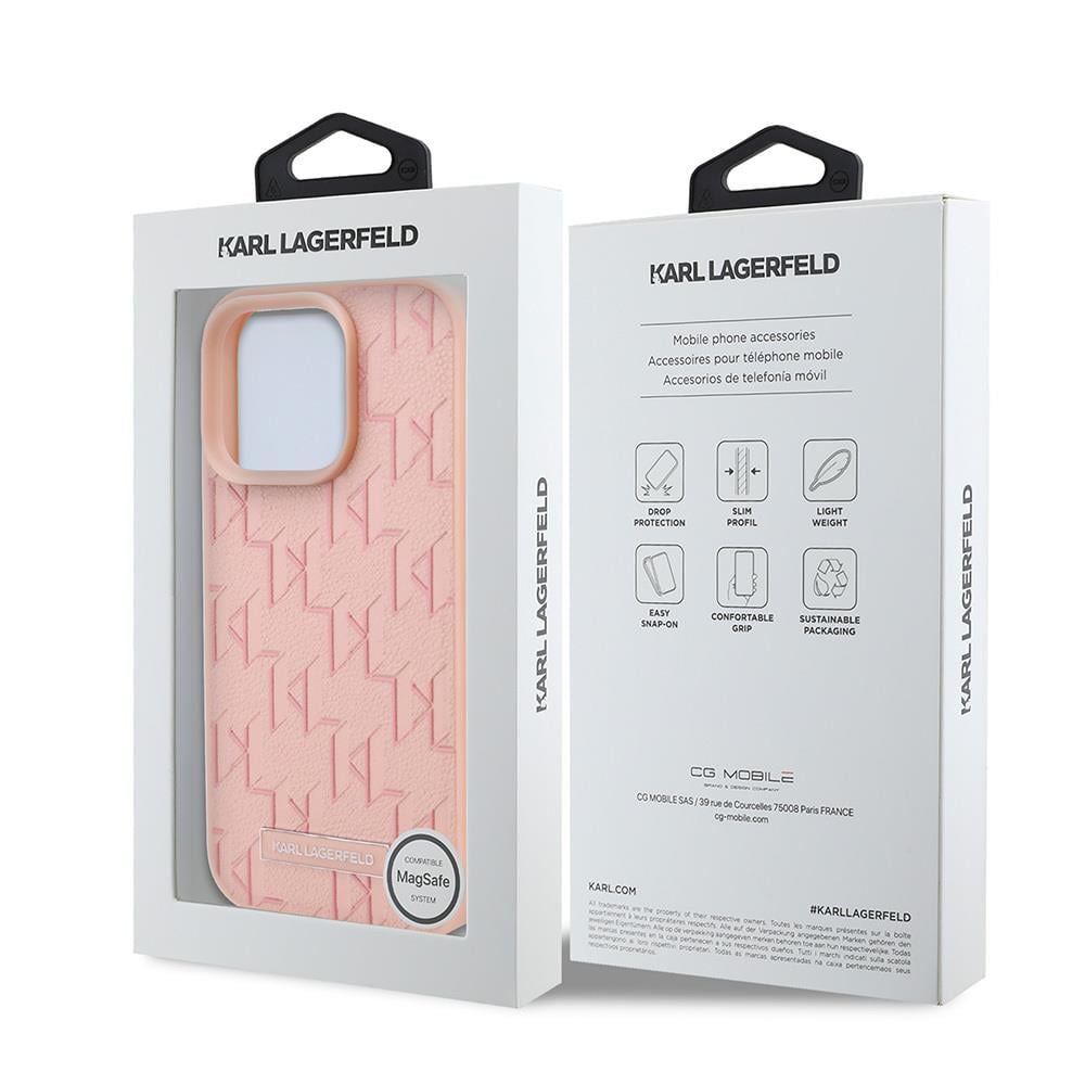 Apple iPhone 16 Pro Max Kılıf Karl Lagerfeld Orjinal Lisanslı M-safe Şarj Özellikli KL Yazılı Hot Stamp Kapak